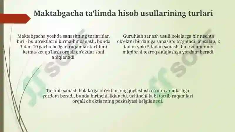 Hisob usullarini o'rgatish 4