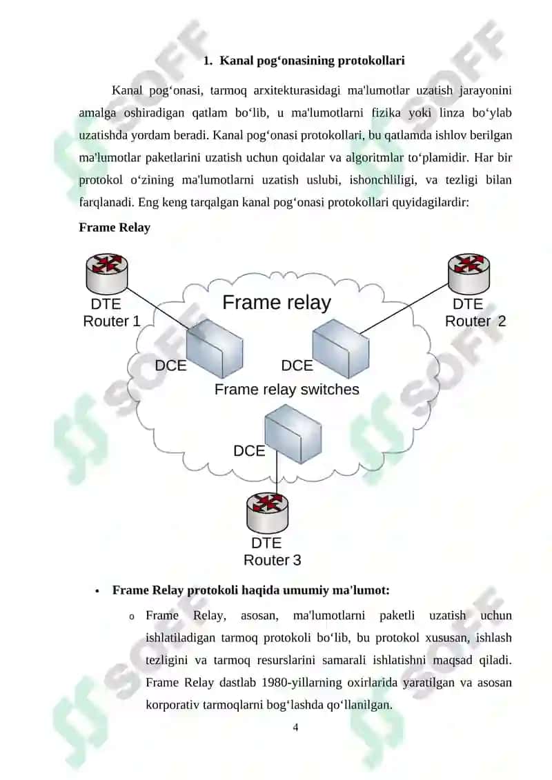 Kanal pog‘onasining protokollari (Frame Relay, ATM, Ethernet) 4