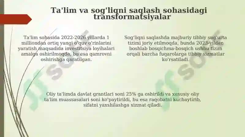 Ijtimoiy islohotlarning asosiy yo'nalishlari va mohiyati 4