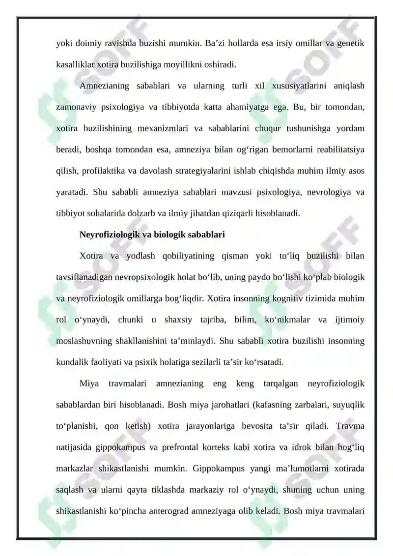 Amneziya sabablari 4