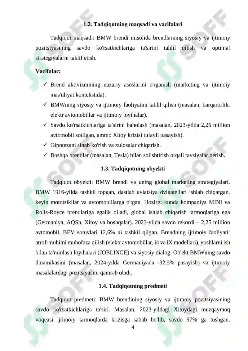 MAVZU: “BRAND ACTIVISM” – BRENDLARNING SIYOSIY VA IJTIMOIY POZITSIYASI SOTUVGA QANDAY TA’SIR QILISHI 4