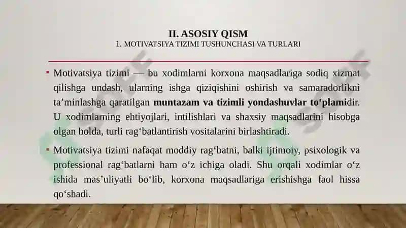 Motivatsiya tizimi ishlab chiqish va sinoxdan o'tkazish 4