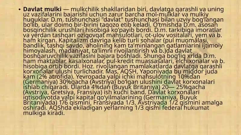 Mulkchilik shakllarining tasniflanishi 4