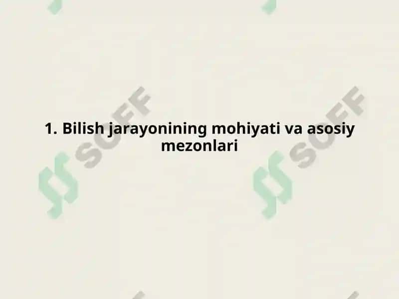 Bilish falsafasi (gnoseologiya) 4