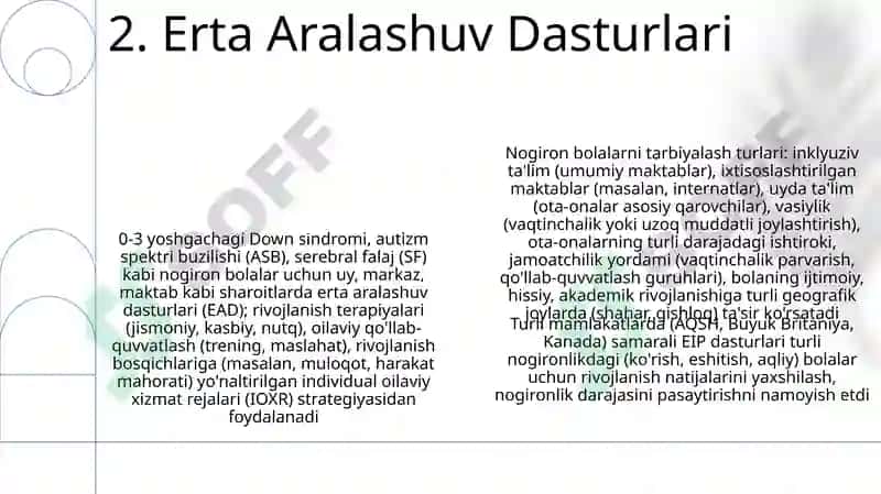 Nogiron bolaning tarbiyalash turlari 4