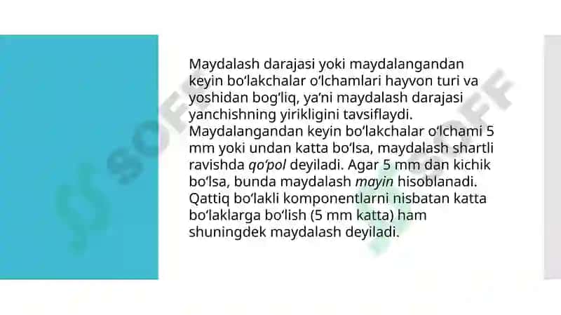 Maydalash turlari maydalash qununi va uning nazariy asoslari 4