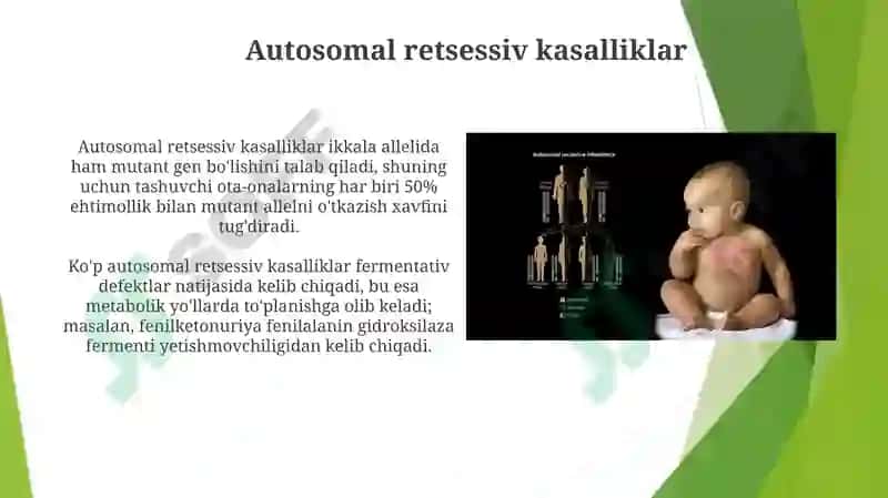 Tibbiybiologiya Autosomadominant va retsessiv kasalliklar 4