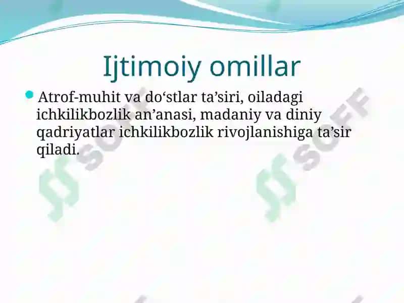 Ichkilikbozlikning rivojlanishi gata’siretuvchi omillar 4