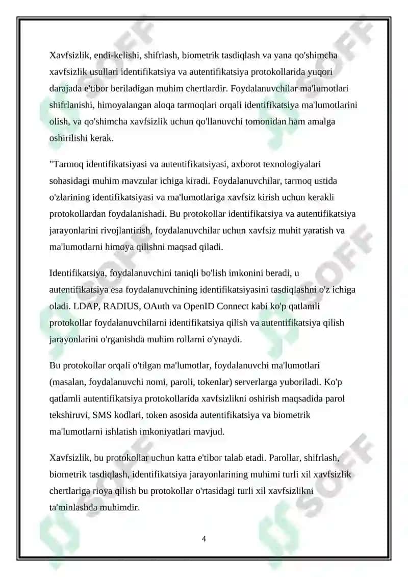 Tarmoq Identifikatsiyasi va Autentifikatsiyasi Protokollari 4
