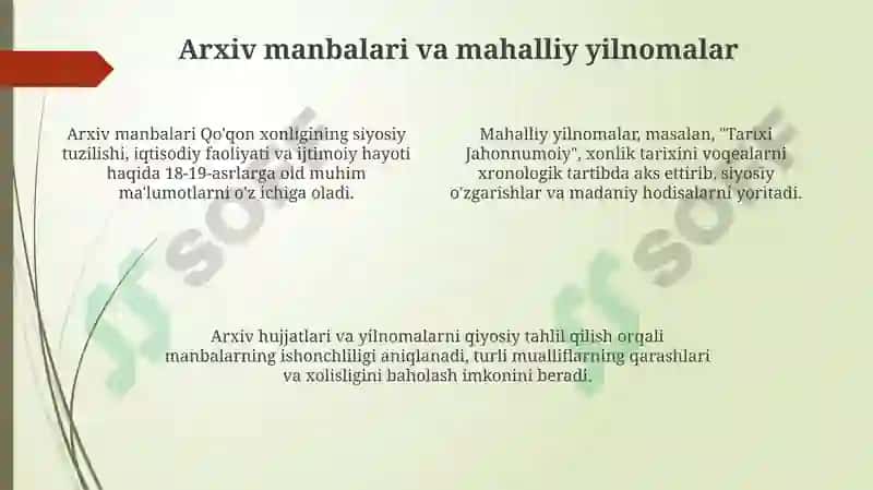 Qo'qonxonligiga oid yozma manbalar 4