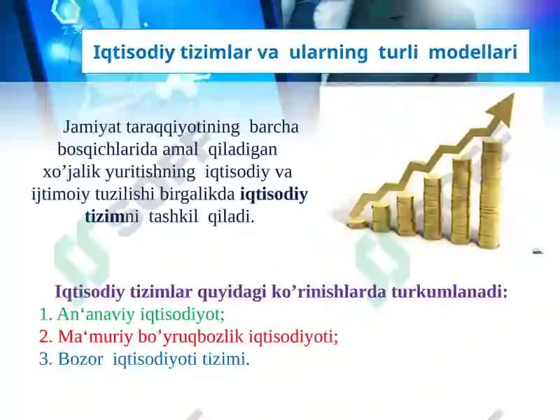 Iqtisodiy tizimlar va ularning modellari 4