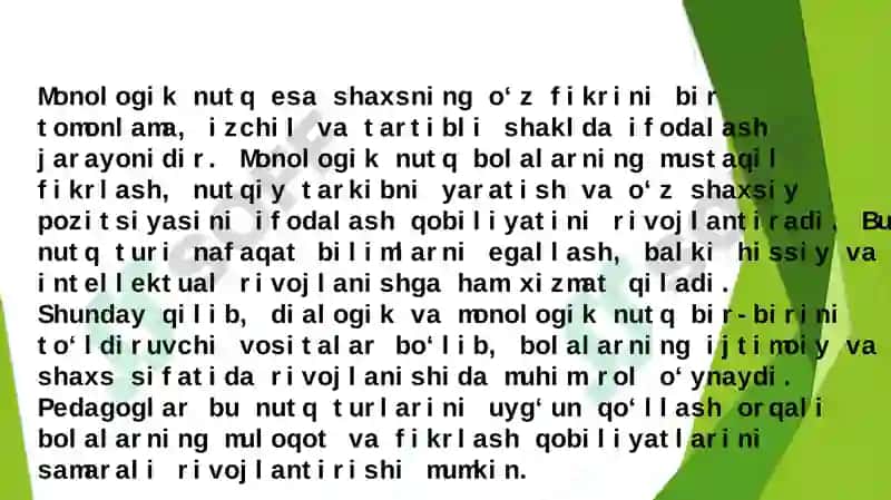 Dialogik va monologik nutqning ahamiyati 4
