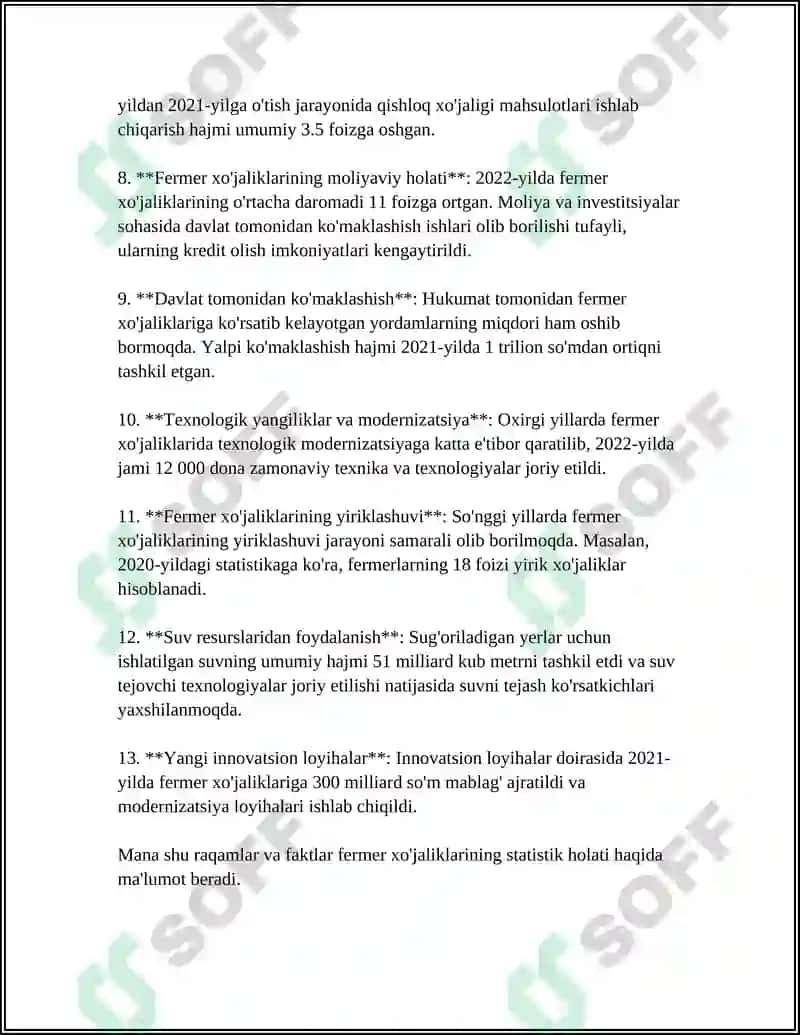QISHLOQ XÓJALIGI STATISTIKASI 4
