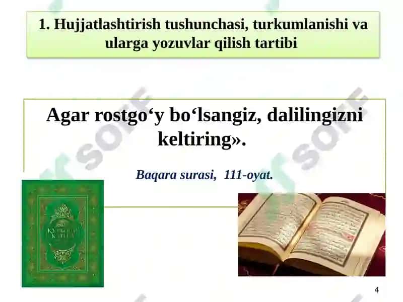 HUJJATLASНTIRISН VA INVENTARIZASIYА 4