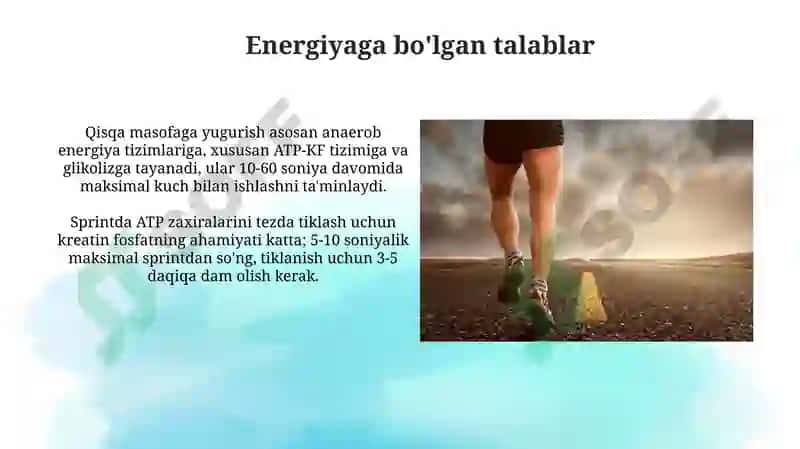 Qisqa masofaga yugurishda maxsus jismoniy tayyorgarlik 4
