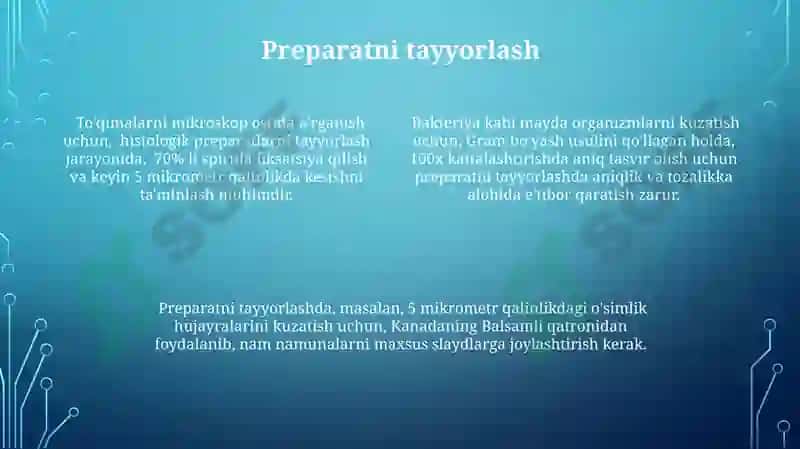 Mikraskopning tuzilishi va u bilan ishlash 4