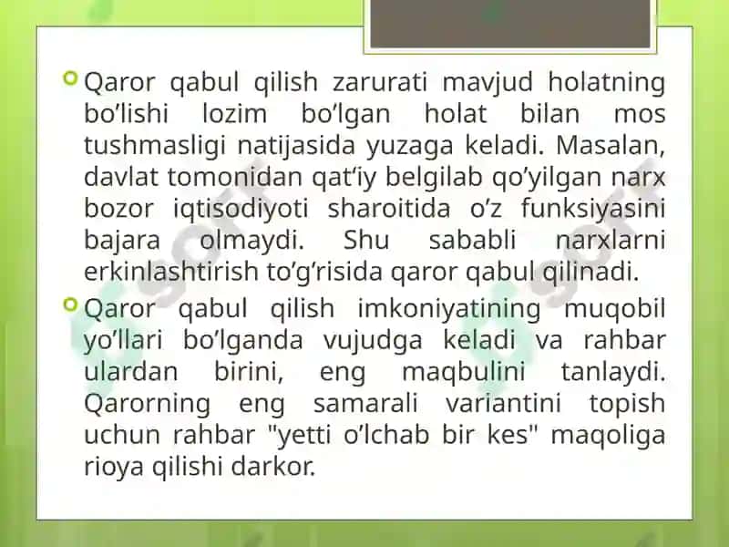 Muhim qarorlar qabul qilish 4