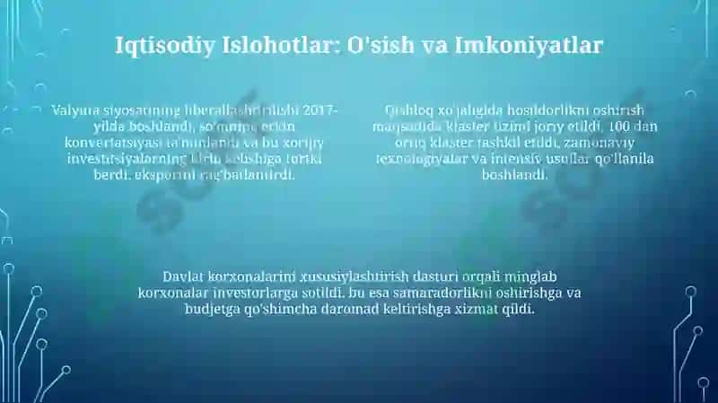 Islohotlarning asosiy yo'nalishlari va natijalari 4