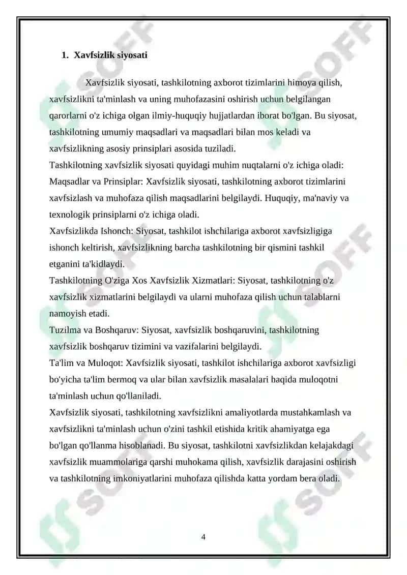 ISO/IEC 27002 (2007) - Axborot texnologiyalari - Xavfsizlik texnologiyasi - Axborot xavfsizligini boshqarish amaliyotlari 4