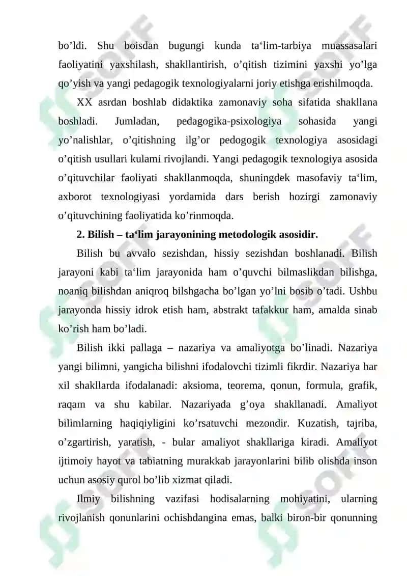 TEXNOLOGIYA FANI FANINING DIDAKTIK TAMOYILLARI VA ULARNING TA’LIMDAGI O’RNINI ANIQLASH 4