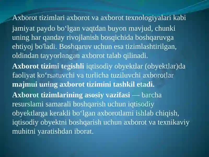Iqtisodiyotda avtomatlashtirilgan axborot tizimlari 4