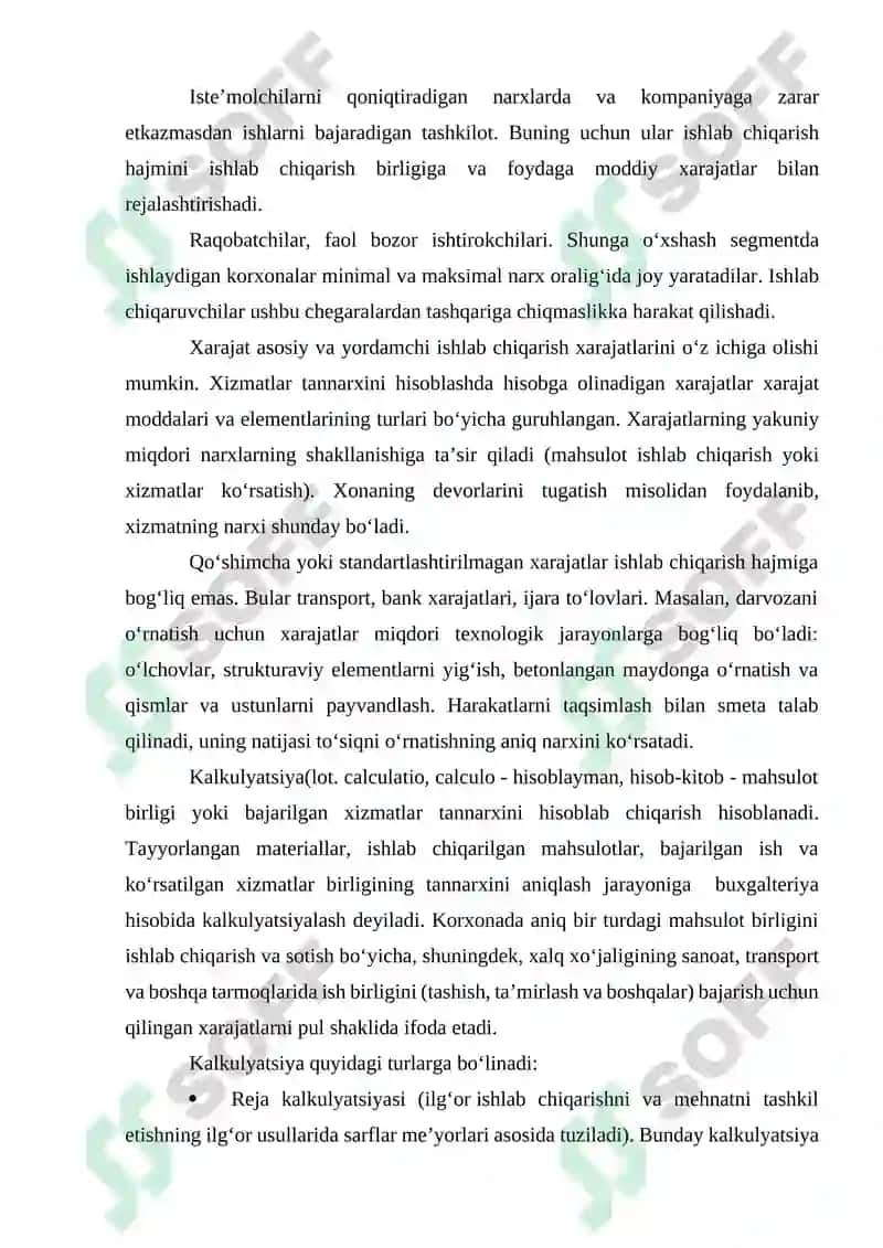 XIZMATLAR TANNARXINI ANIQLASH 4