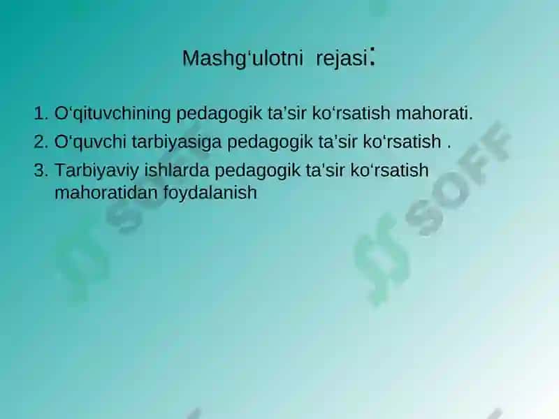 Tarbiyaviy ishlarning o’quvchi tarbiyasiga ta’siri 4