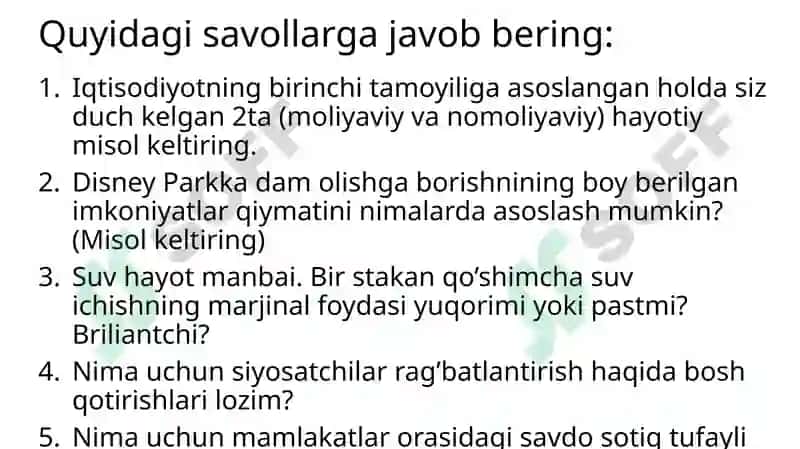 Iqtisodiyotning 10 tamoyili va Talab va taklif 4