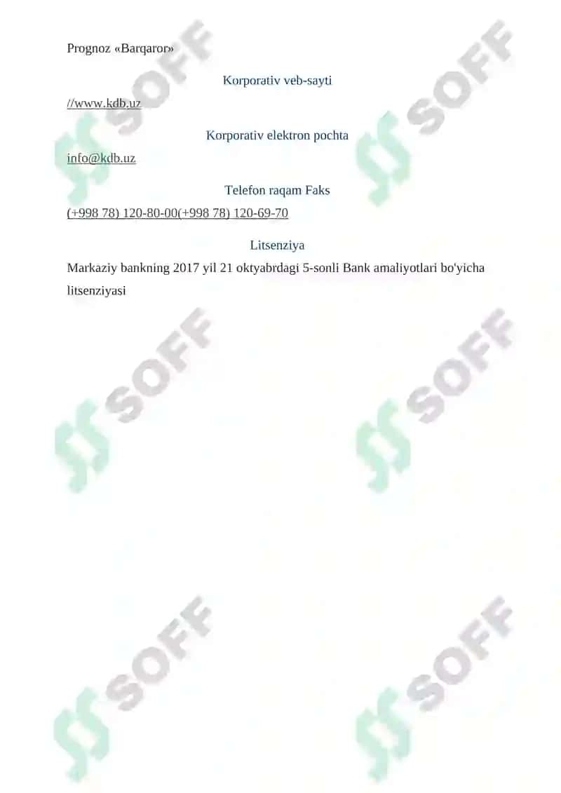 "KDB bank Uzbekistan" AKSIYADORLIK JAMIYATI 4