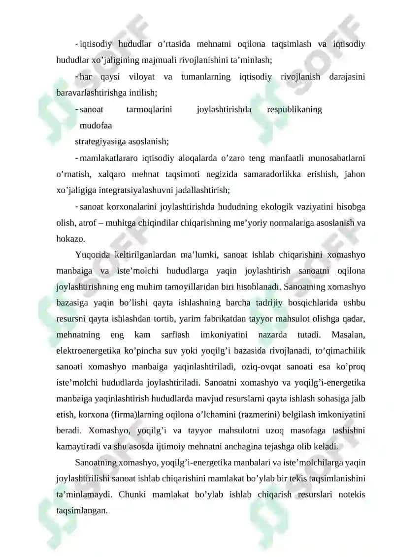 Sanoatni joylashtirish tamoyillari 4