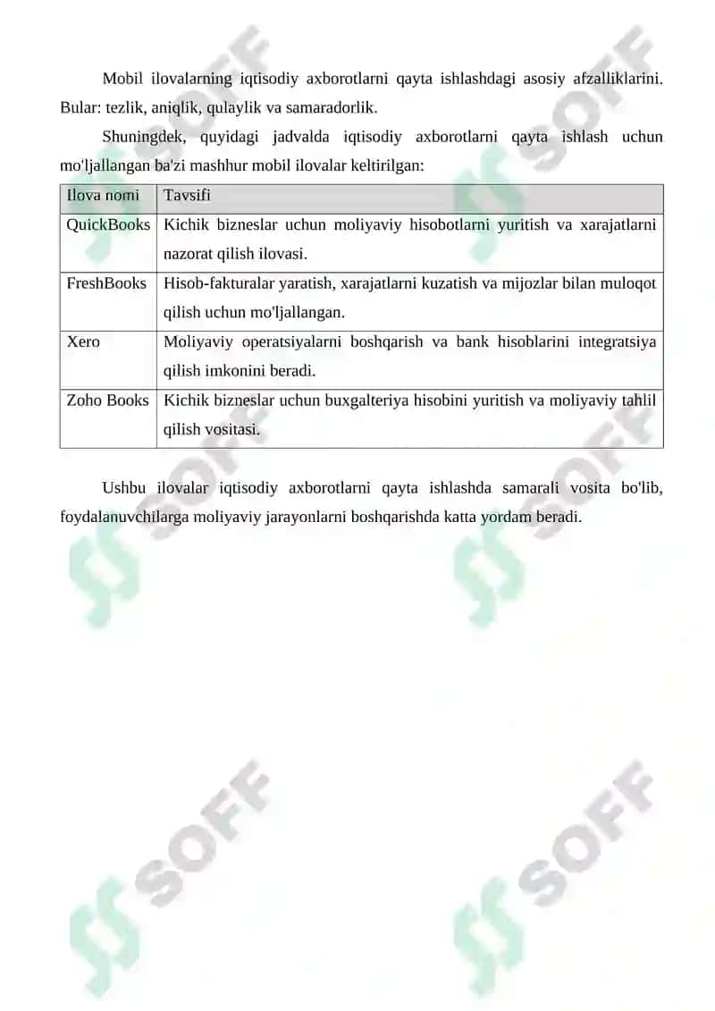 IQTISODIY AXBOROTNI QAYTA ISHLASH UCHUN MOBIL ILOVALARDAN FOYDALANISH 4