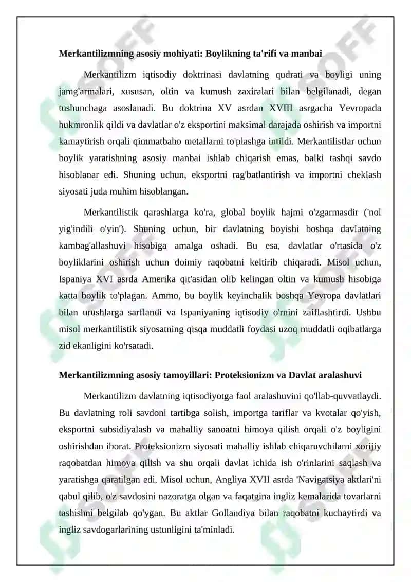 Merkantilizm iqtisodiy ta'limotining mohiyati va ahamiyati 4