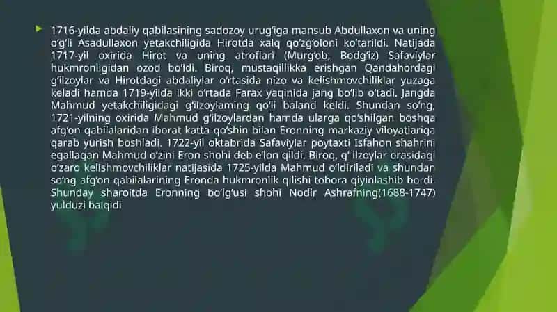 XVIII-XIX asrlarda Afg'oniston 4