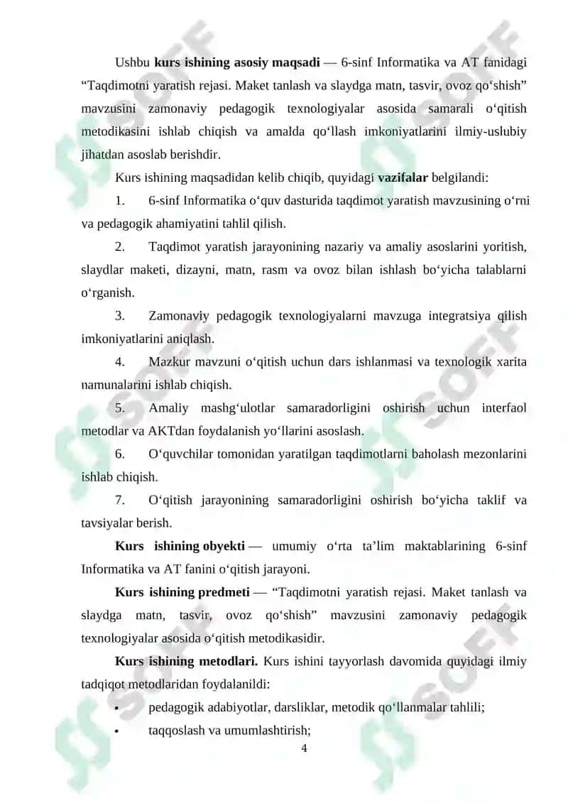 Taqdimotni yaratish rejasi. Maketni tanlash va slaydga matn, tasvir, ovoz qo‘shish 4