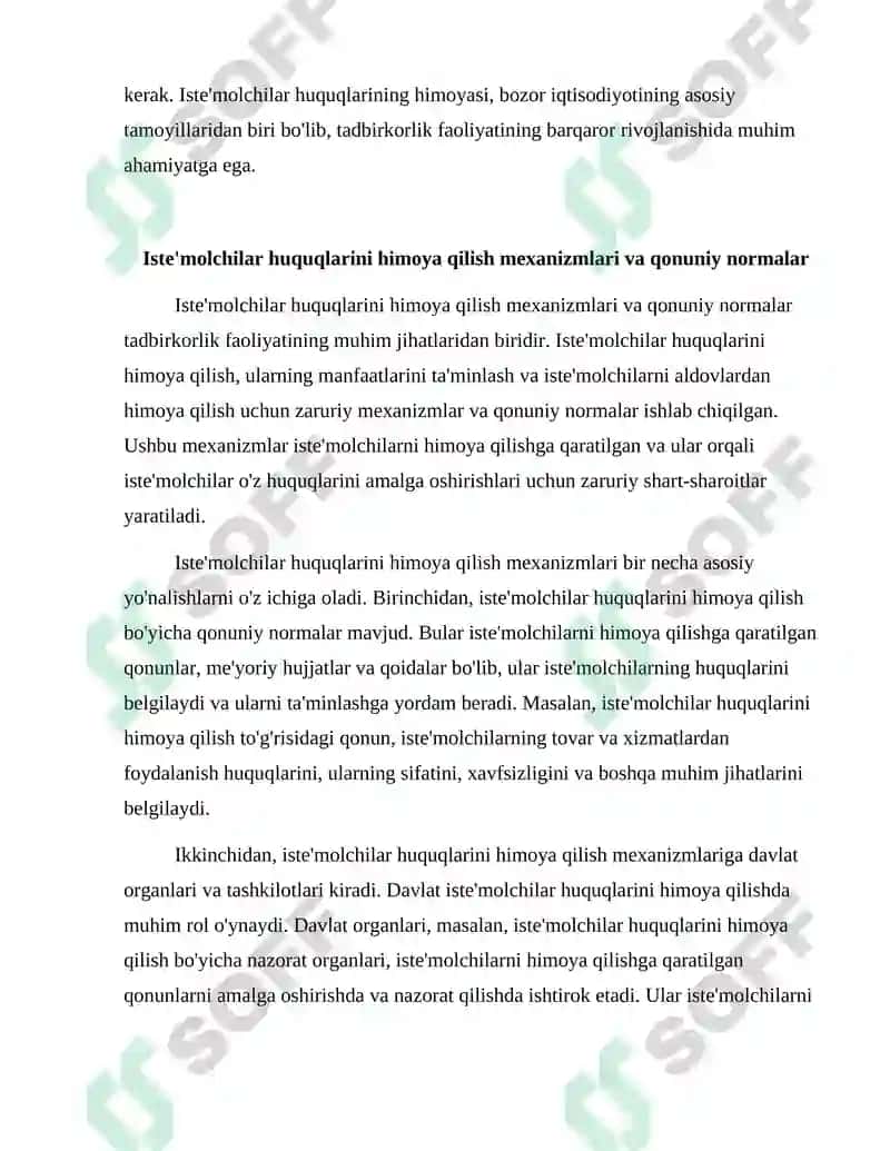 Tadbirkolik Faoliyatida Istemolchilar Huquqini Himoya Qilish 4