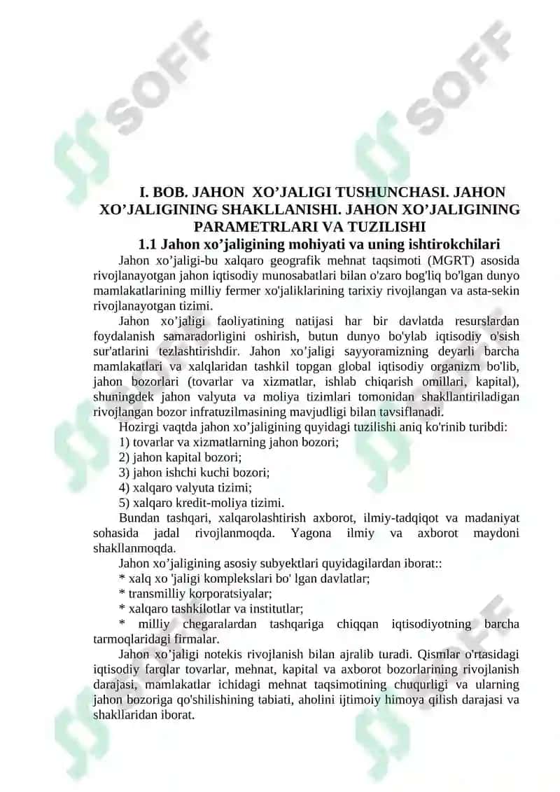 JAHON XOʻJALIGI TARAQQIYOTINING XOZIRGI ZAMON XUSUSIYATLARI 4