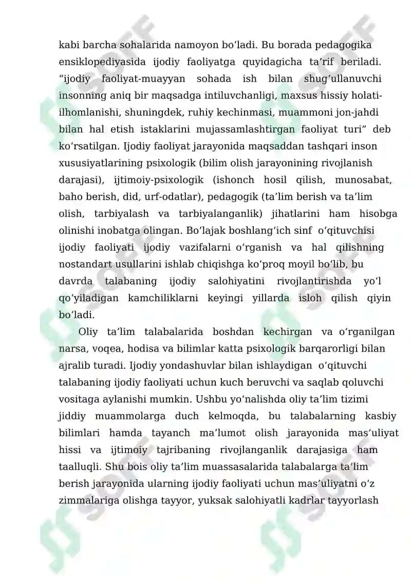 BO‘LAJAK BOSHLANG‘ICH SINF O‘QITUVCHILARINING IJODIY FAOLIYATGA METODIK TAYYORGARLIGINI SHAKLLANTIRISH 4