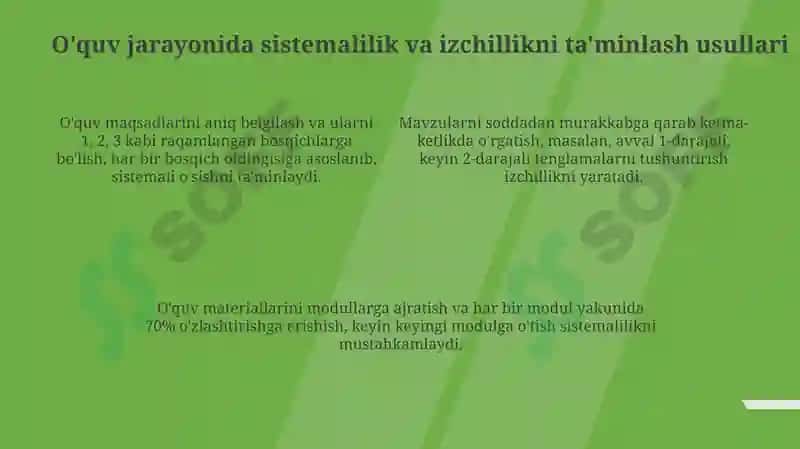 Sistemalilik va Izchillik Tamoyillari 4