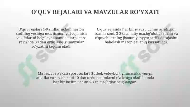Jismoniy tarbiya bòyicha maktab dasturi 4