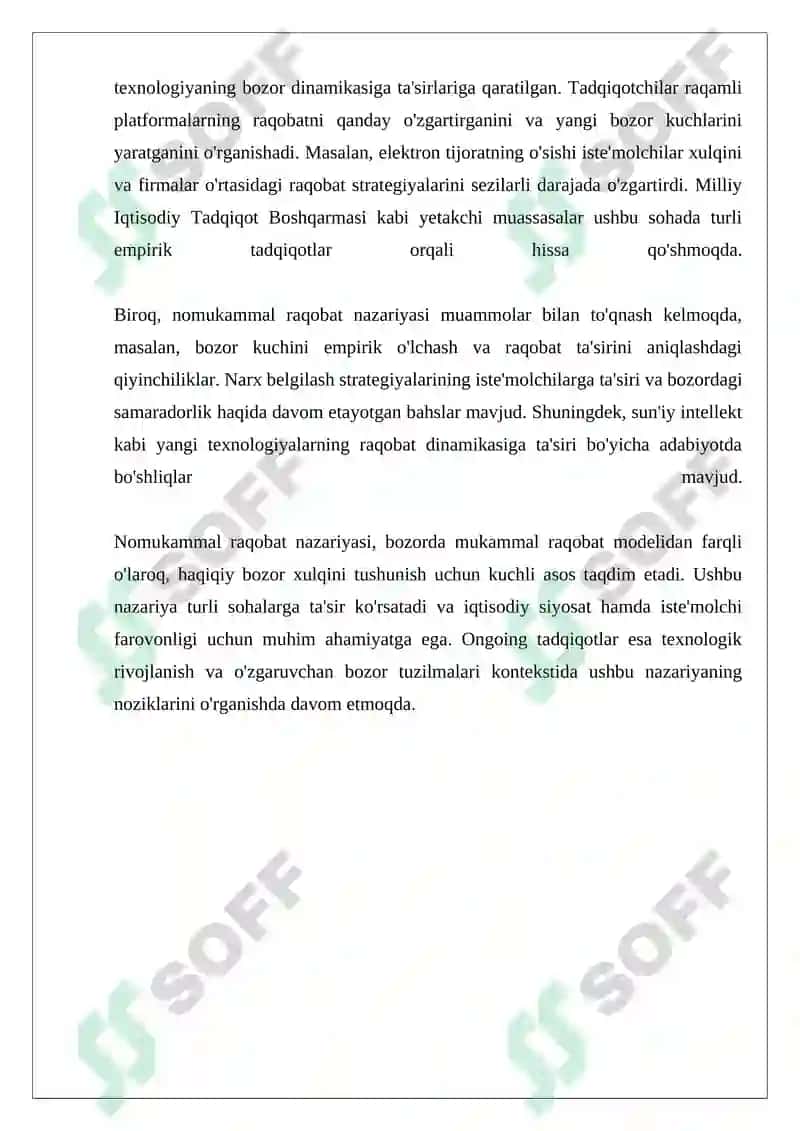 Nomukammal raqobat boziri nazariyalari 4