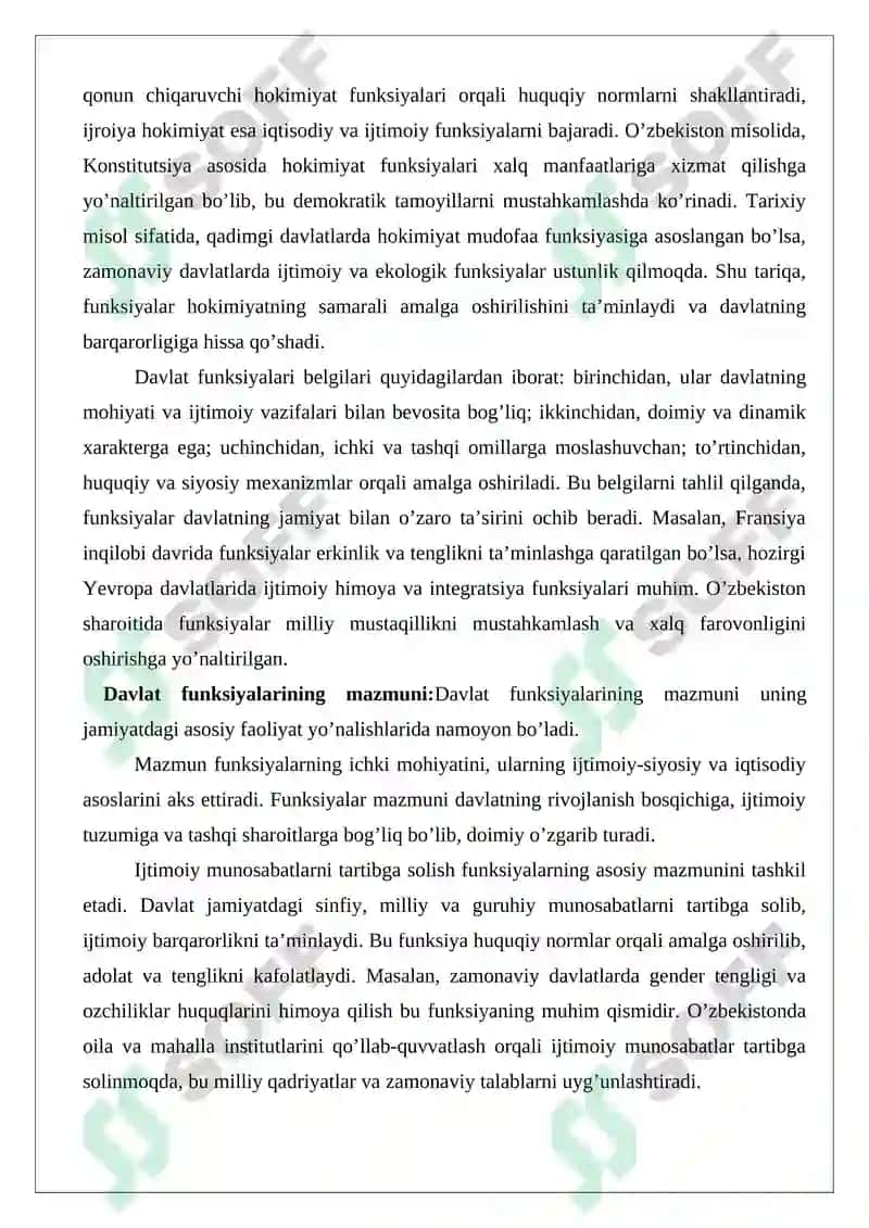 Davlatning funktsiyalari tushunchasi, mazmuni va belgilari 4