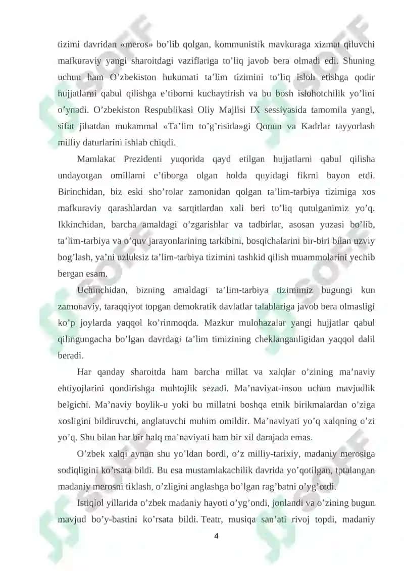 MA’NAVIY-MA’RIFIY ISLOHOTLAR – JAMIYAT TARAQQIYOTINING USTIVOR YO‘NALISHI SIFATIDA. 4