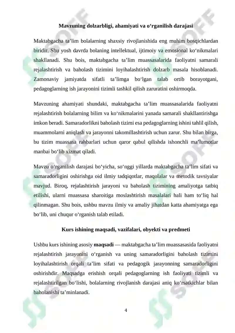 Maktabgacha ta'lim rejalashtirish asoslari 4