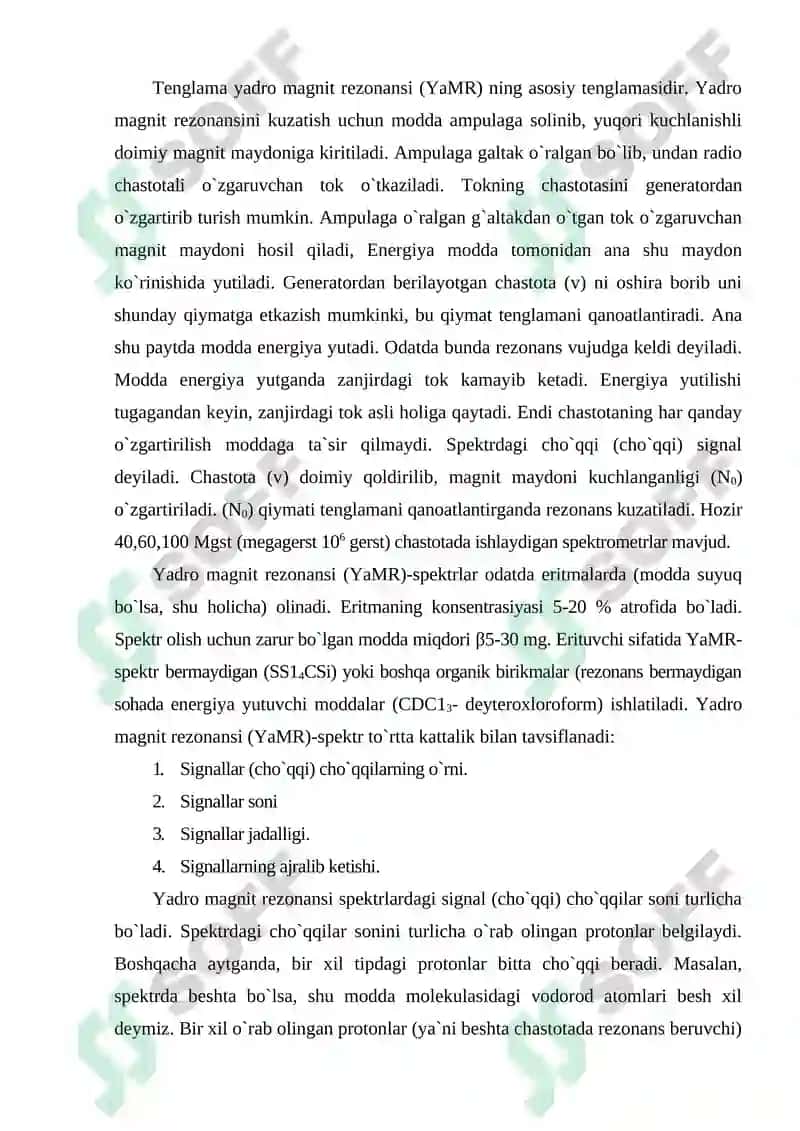 Yadro magnit rezonansi (YaMR) usulining nazariy asoslari 4