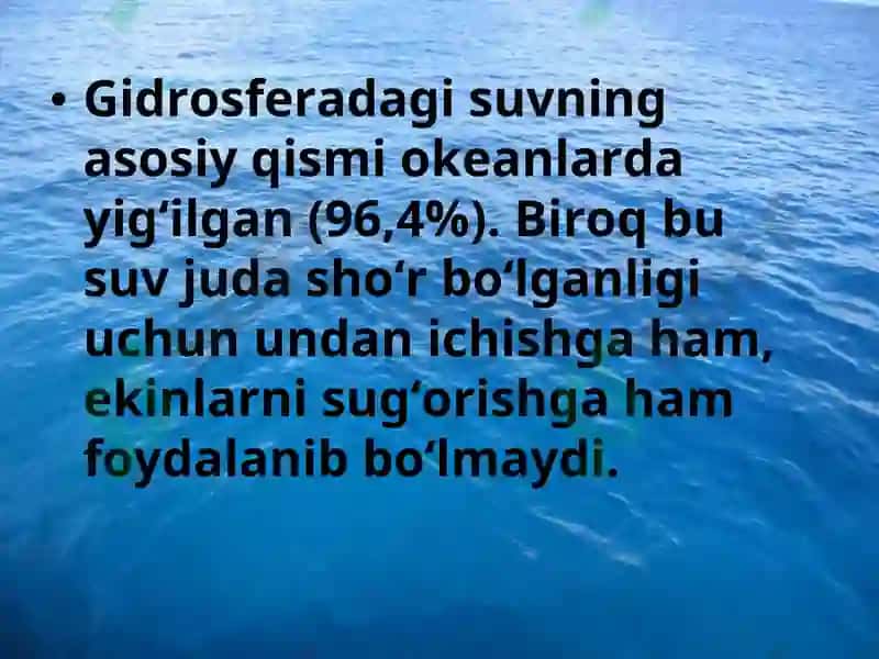 Gidrosferaning tarkibiy qismlari 4
