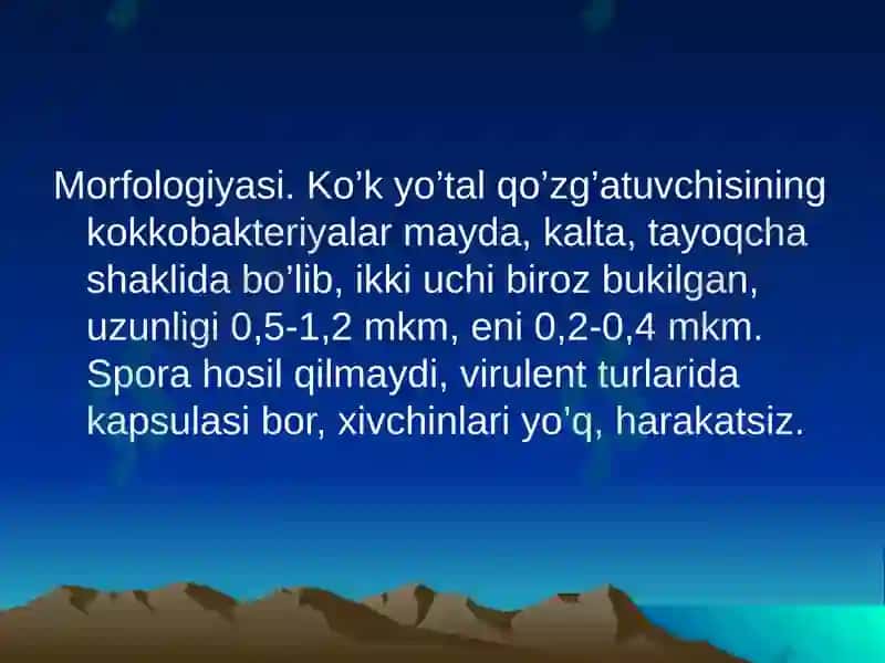Havo-tomchi infektsiyalari qo’zg’atuvchilari. Bo’g’ma, ko’k yo’tal, parako’k yo’tal kasalliklarini mikrobiologik usullarda aniqlash 4