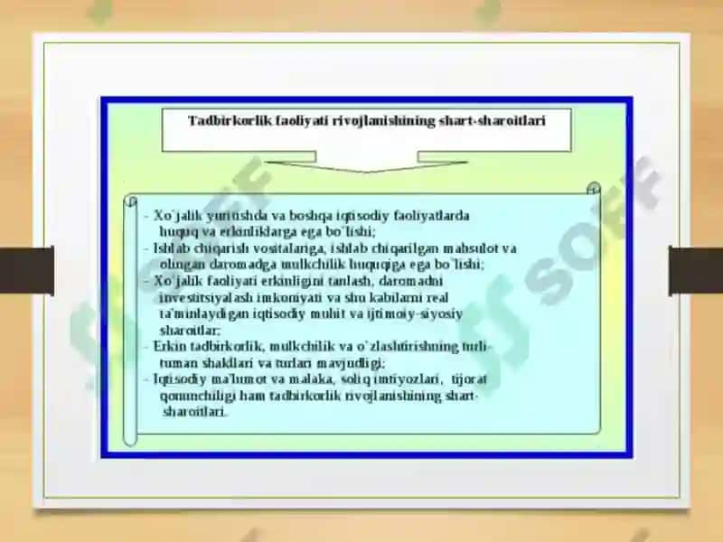 Tadbirkorlik faoliyati subyektlarining huquq va majburiyatlari 4