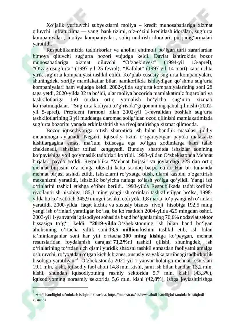 Iqtisodiy islohotlar, xususiy mulkchilikning shakllanishi. O‘zbekistonda bozor munosabatlarining rivojlanishi 4