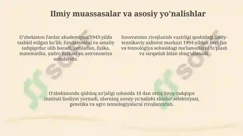 O'zbekistondagi ilm fanining rivojlanishi 4