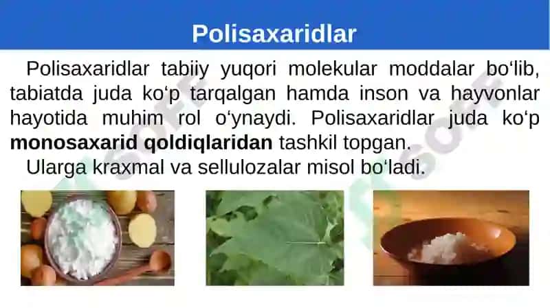 Polisaxaridlarning olinishi va xossalari 4